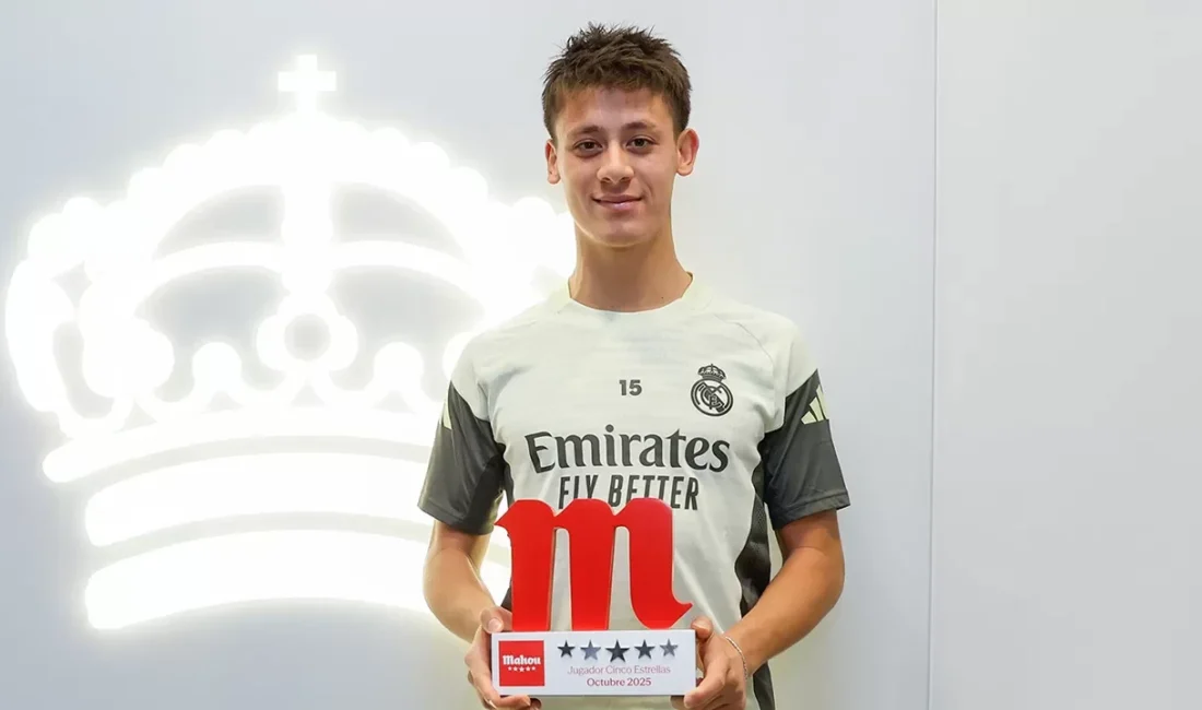 Milli futbolcu Arda Güler, Real Madrid’de “Cinco Estrellas Mahou” ödülünün