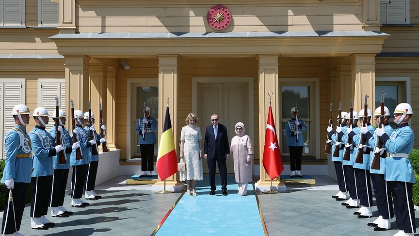 Cumhurbaşkanı Recep Tayyip Erdoğan, Ankara’da Belçika Kraliçesi Mathilde ile bir