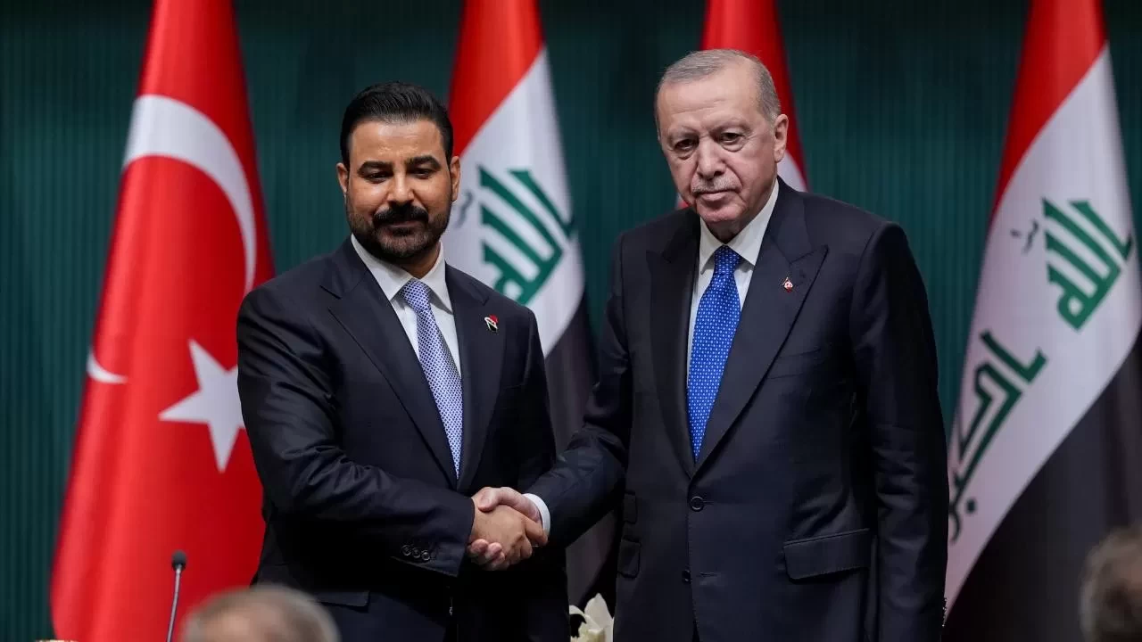 Cumhurbaşkanı Recep Tayyip Erdoğan ile Irak Başbakanı Ali ez-Zeydi'nin Cumhurbaşkanlığı