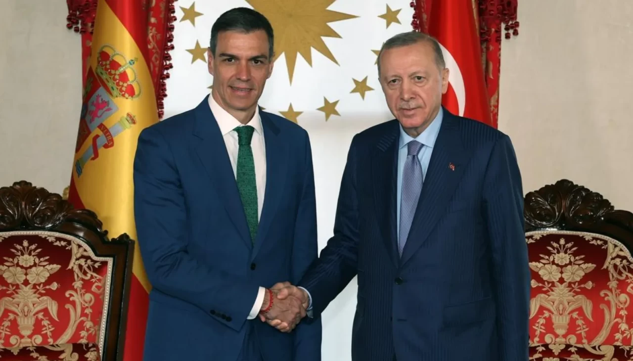 Cumhurbaşkanı Recep Tayyip Erdoğan, İspanya Başbakanı Pedro Sanchez ile bir