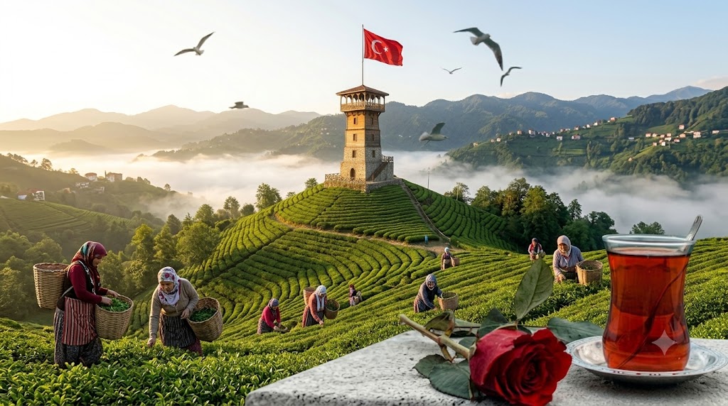 Bugün Rize’nin yamaçlarını çay bahçeleri olmadan hayal etmek neredeyse mümkün