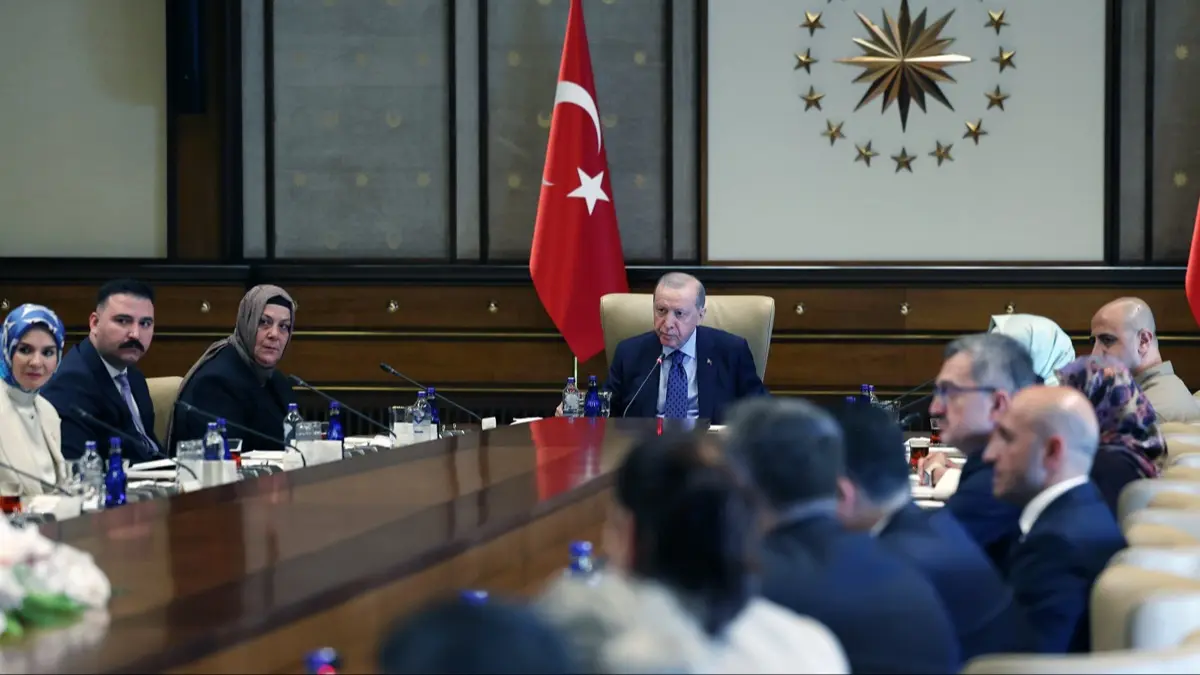 Cumhurbaşkanı Recep Tayyip Erdoğan, Cumhurbaşkanlığı Külliyesi'nde şehit yakınları ve gazileri