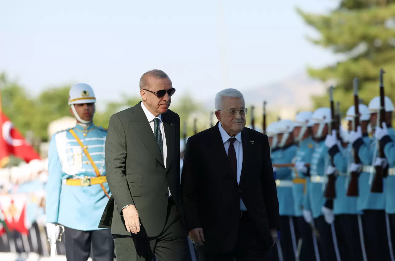 Cumhurbaşkanı Recep Tayyip Erdoğan, Ankara'da Filistin Devlet Başkanı Mahmud Abbas