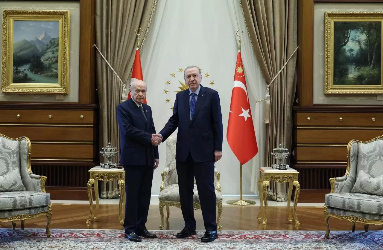 Cumhurbaşkanı Recep Tayyip Erdoğan ile MHP Genel Başkanı Devlet Bahçeli,